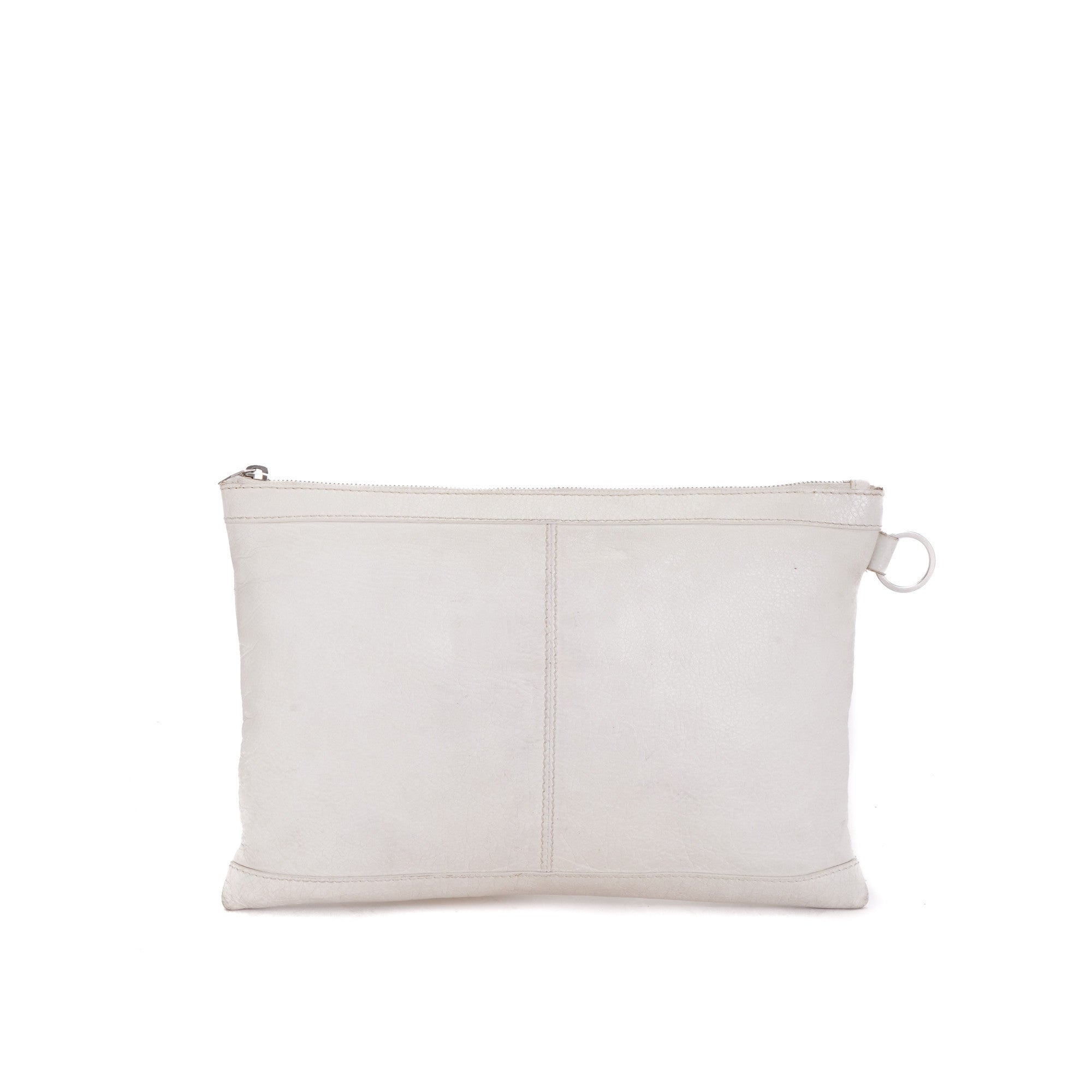 White Leather Motocross Clutch