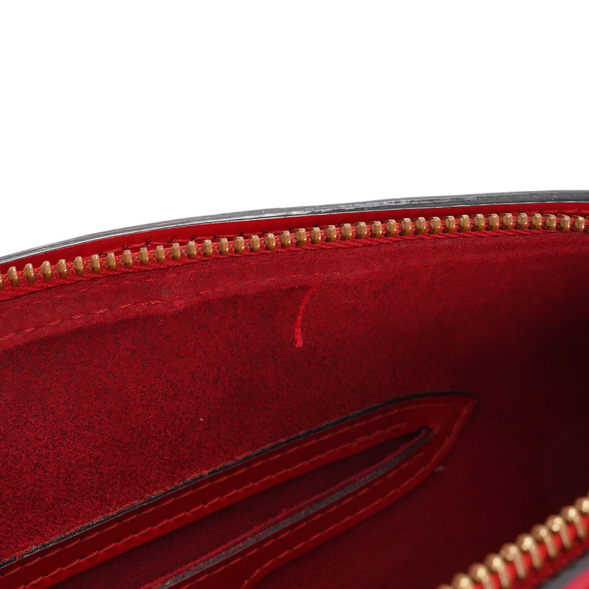 Red Epi Leather Soufflot with Pouch