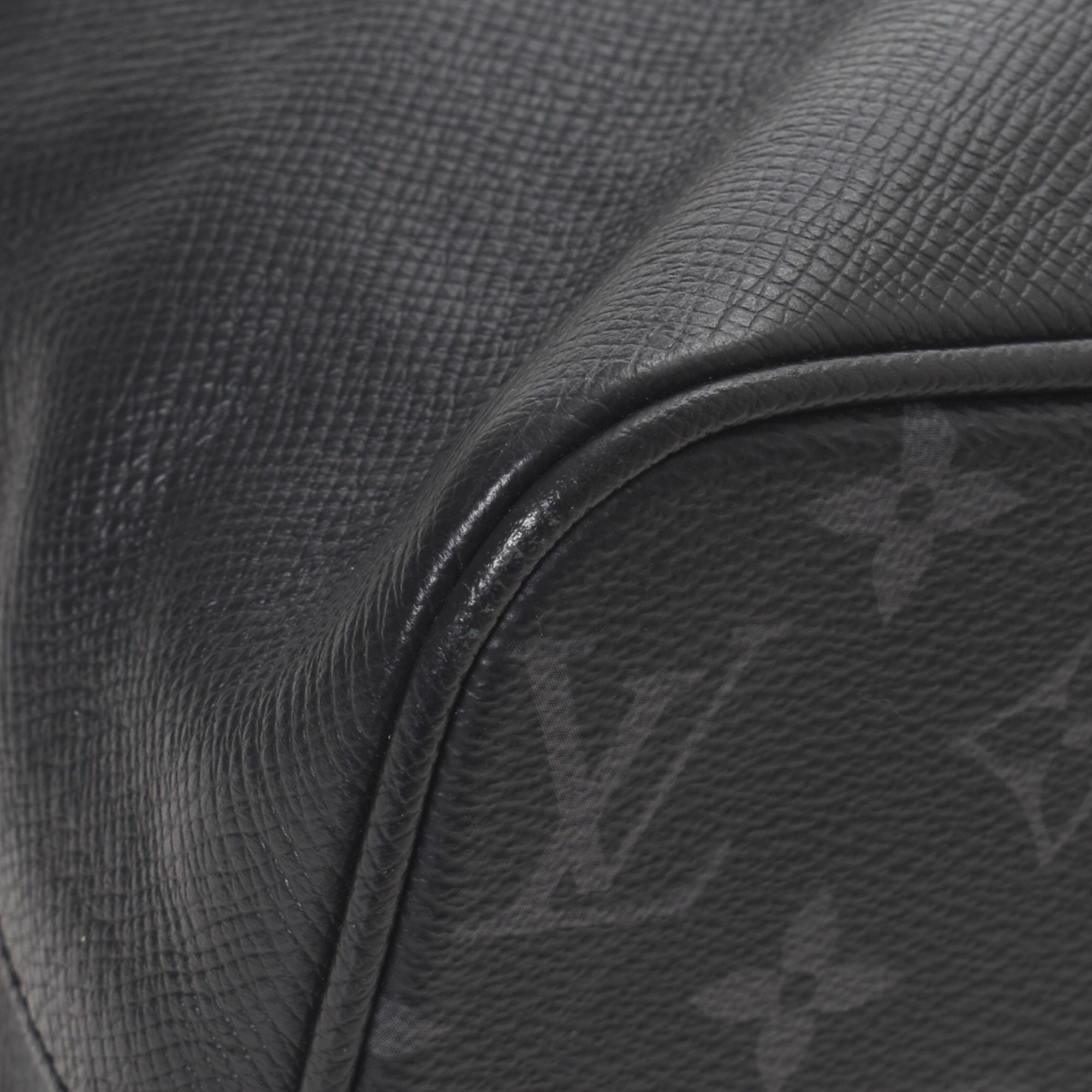 Black Coated Canvas Monogram City Tote