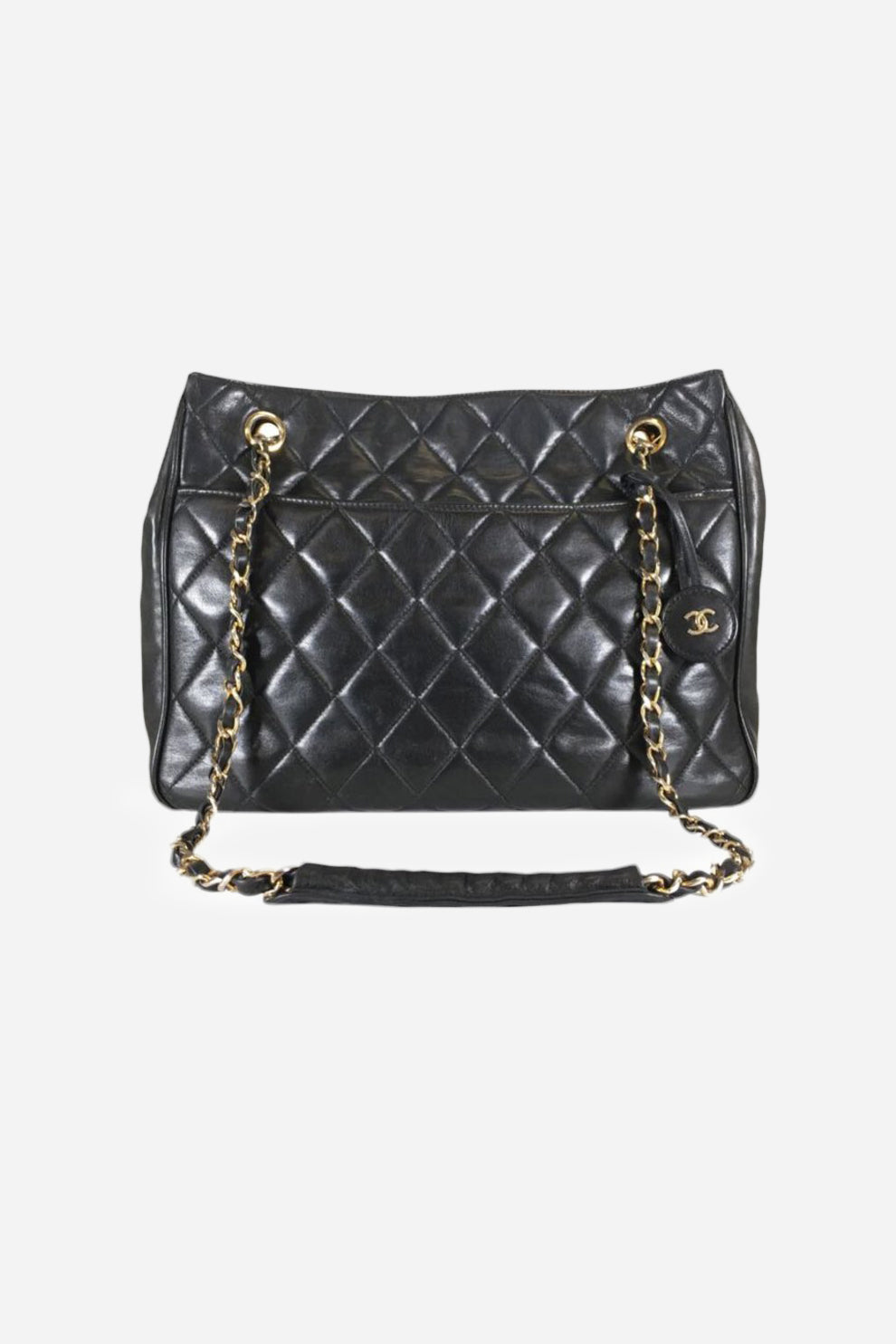 Vintage Black Quilted CC Tote