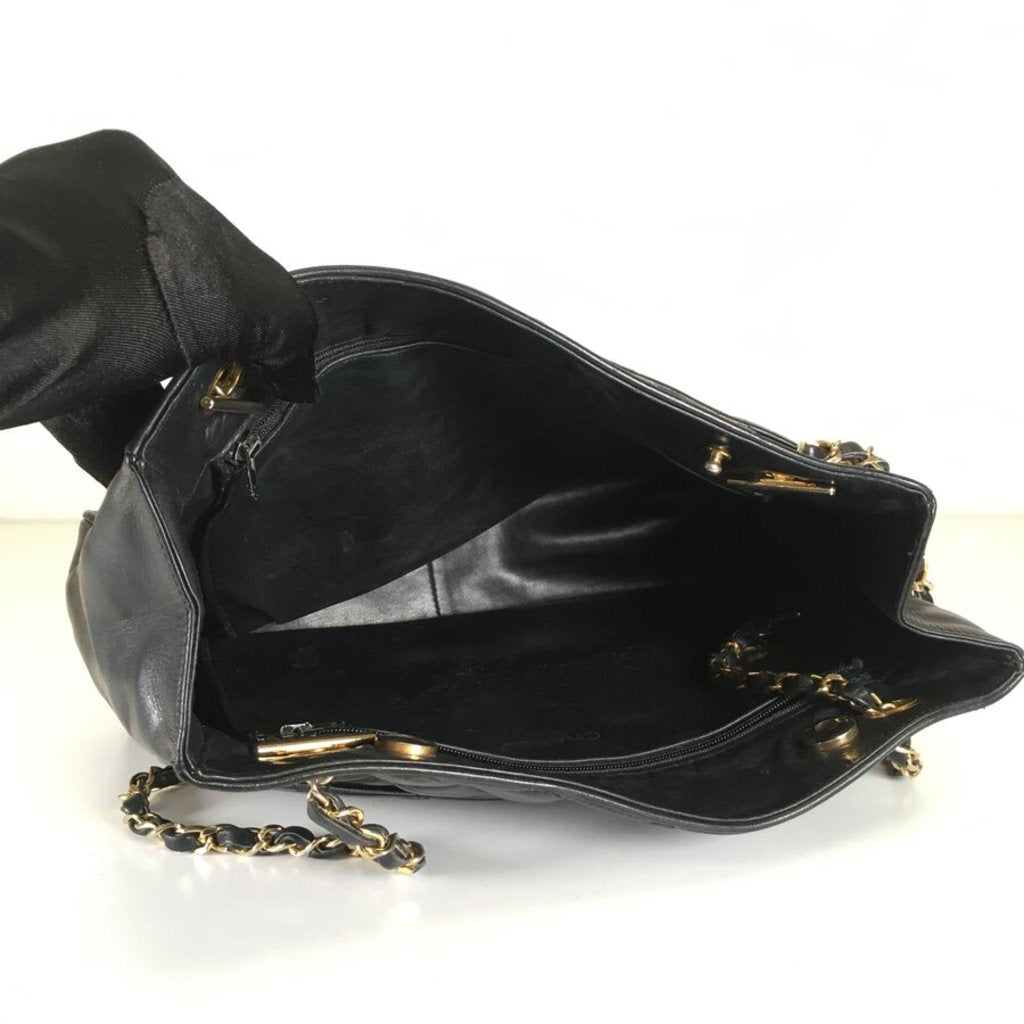 Vintage Black Quilted CC Tote