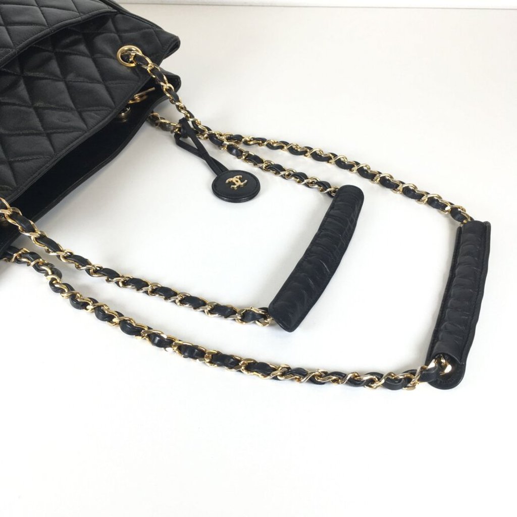 Vintage Black Quilted CC Tote