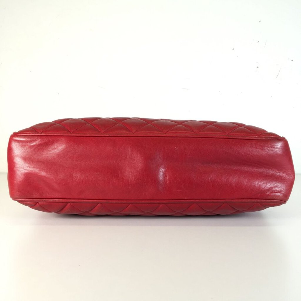 Red Vintage Quilted Shopping Tote