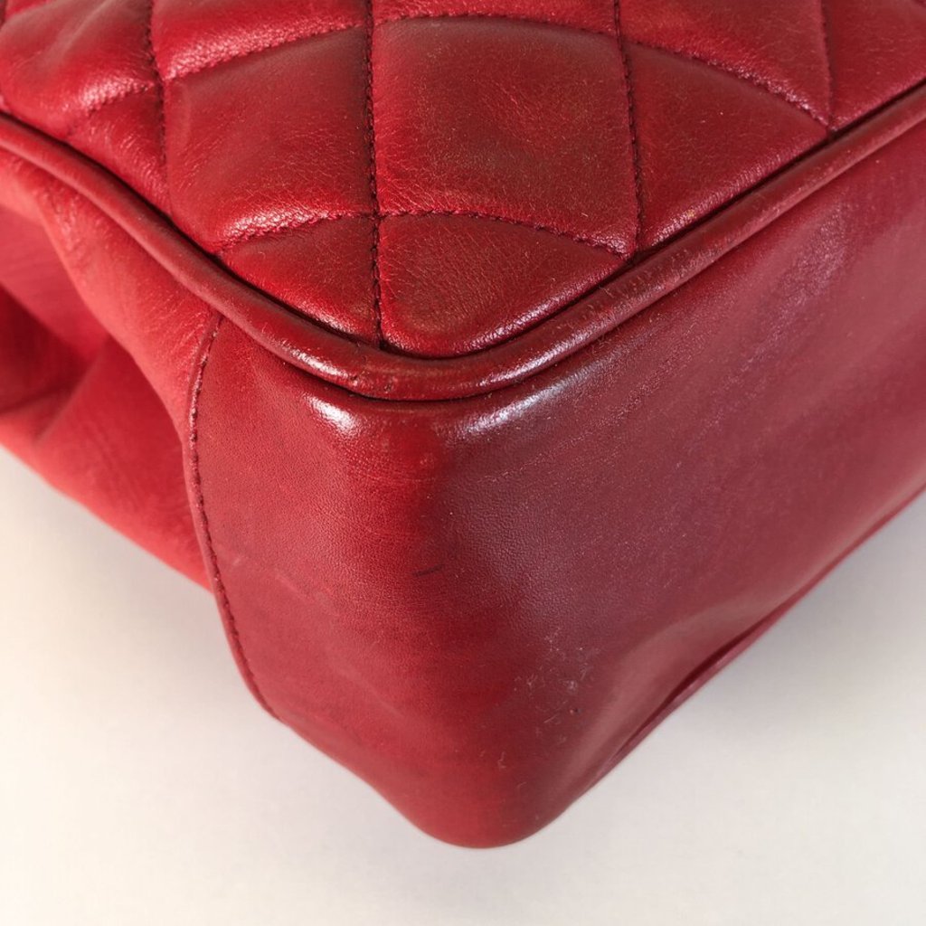 Red Vintage Quilted Shopping Tote