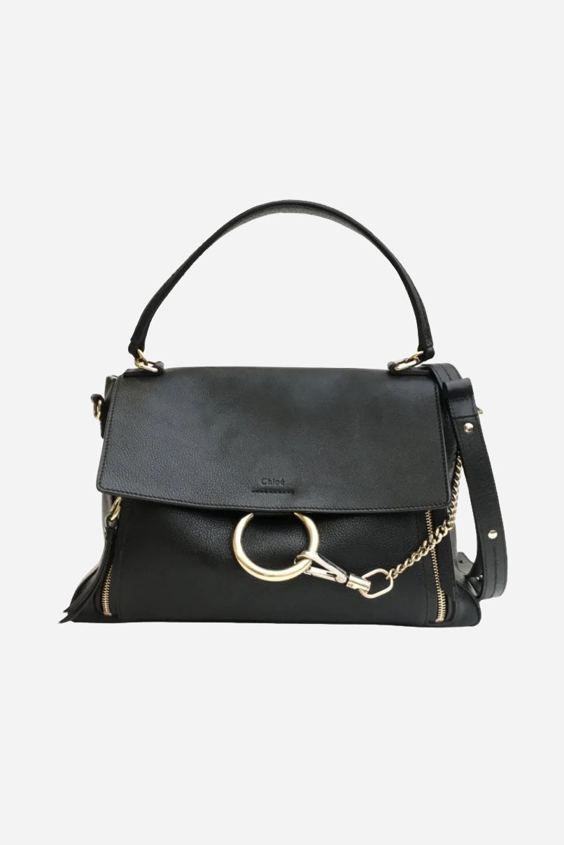 Black Leather Faye Bag