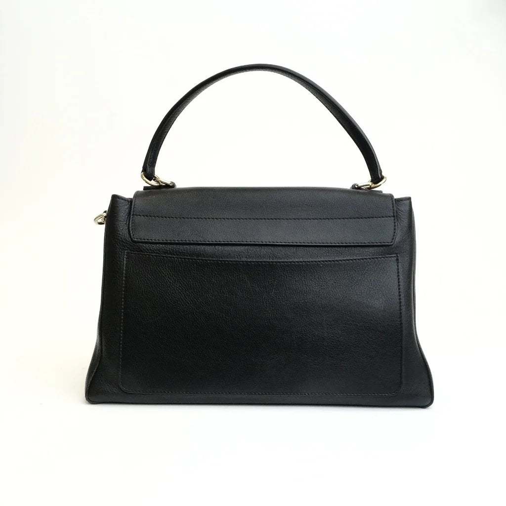 Black Leather Faye Bag