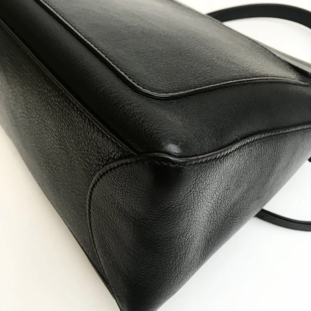 Black Leather Faye Bag