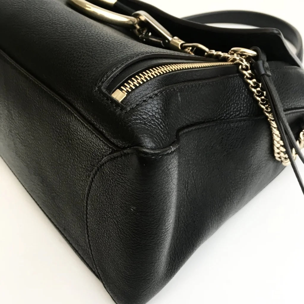 Black Leather Faye Bag