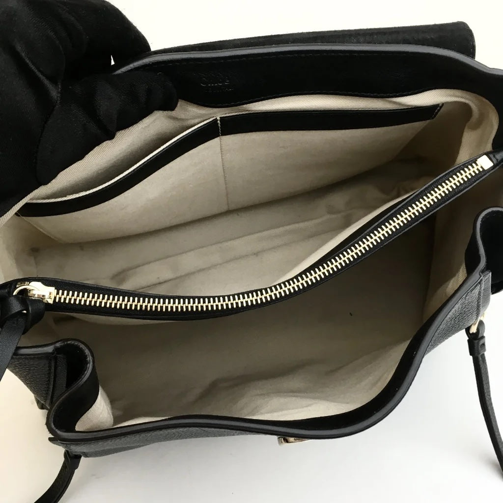 Black Leather Faye Bag