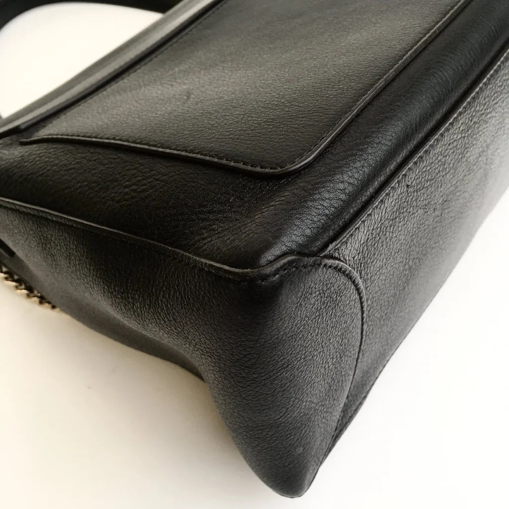 Black Leather Faye Bag
