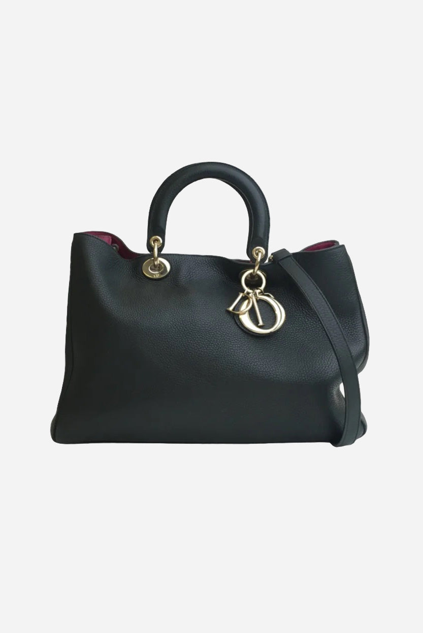 Black Leather Diorissimo Tote