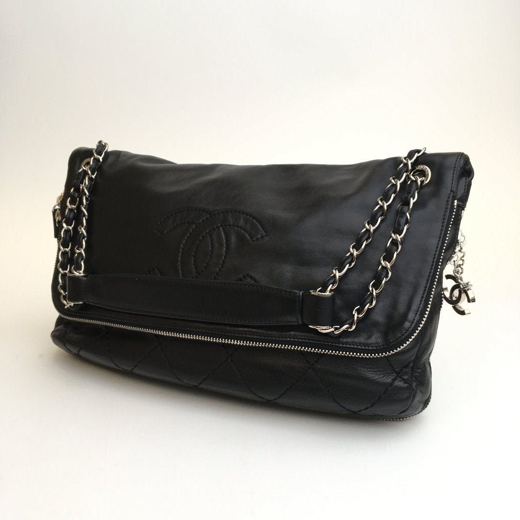 Black Ligne Flap Bag