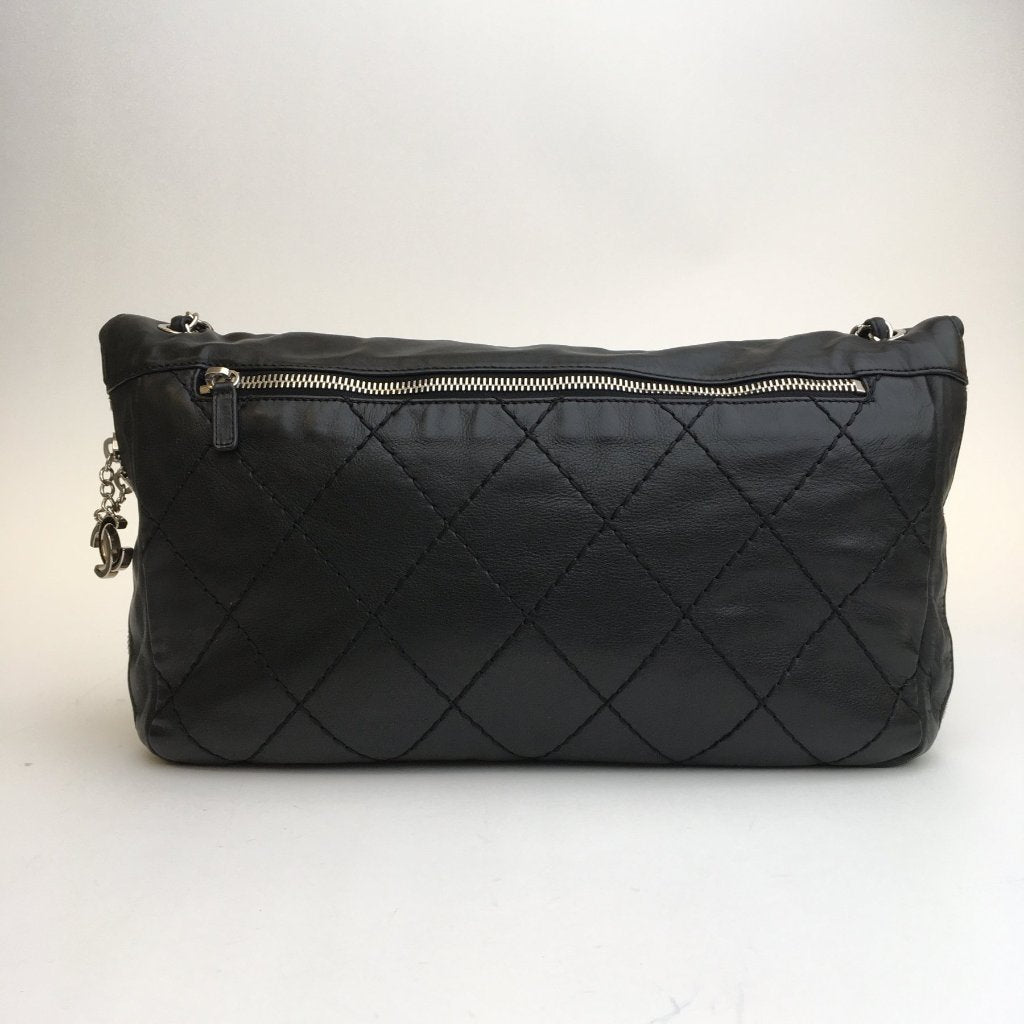 Black Ligne Flap Bag