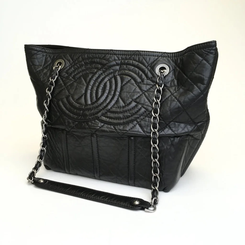 Black Leather CC Tote