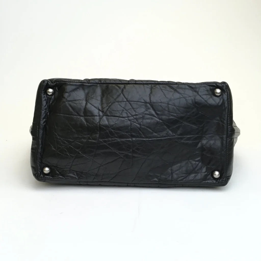 Black Leather CC Tote