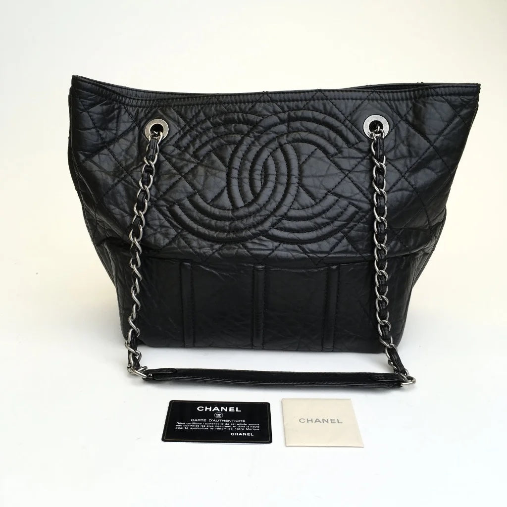 Black Leather CC Tote