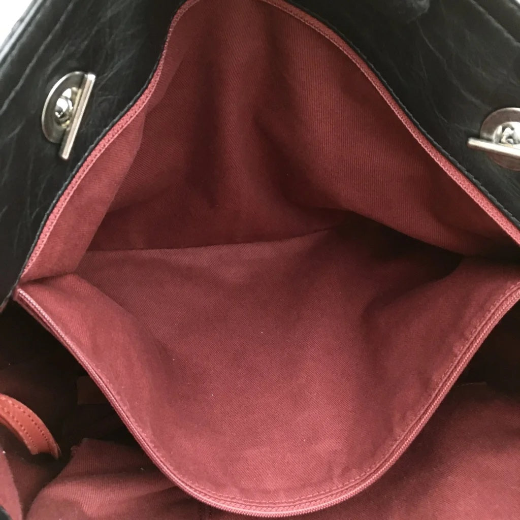 Black Leather CC Tote