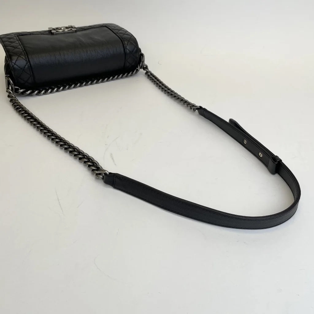 Black Leather Boy Bag