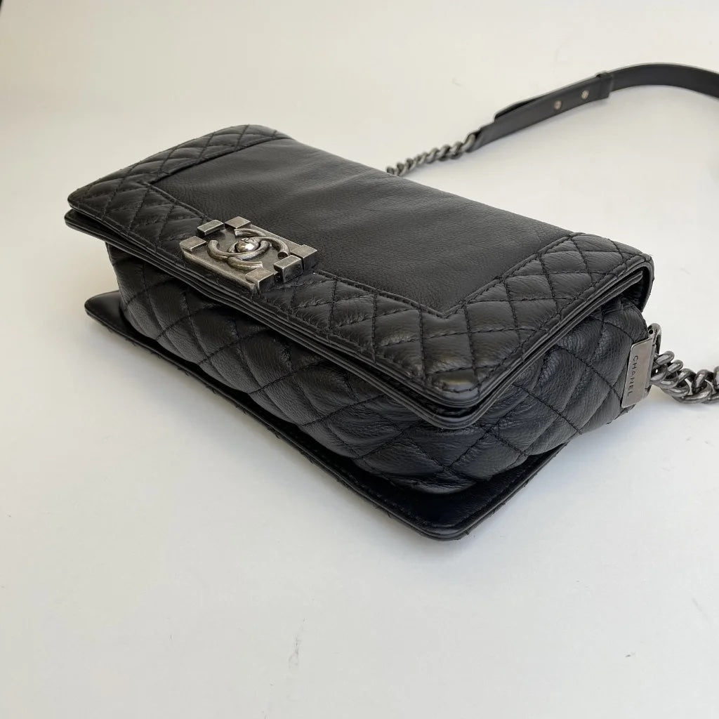 Black Leather Boy Bag