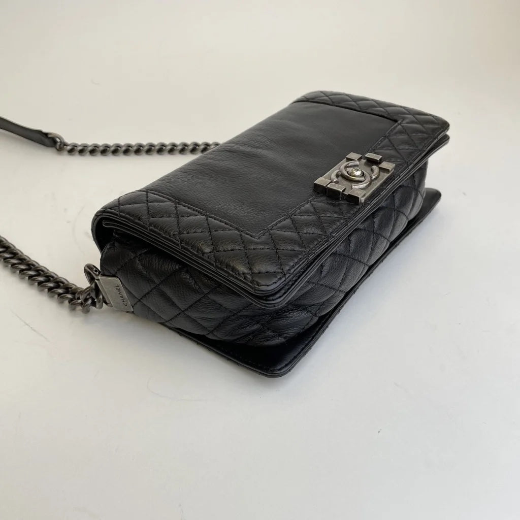 Black Leather Boy Bag