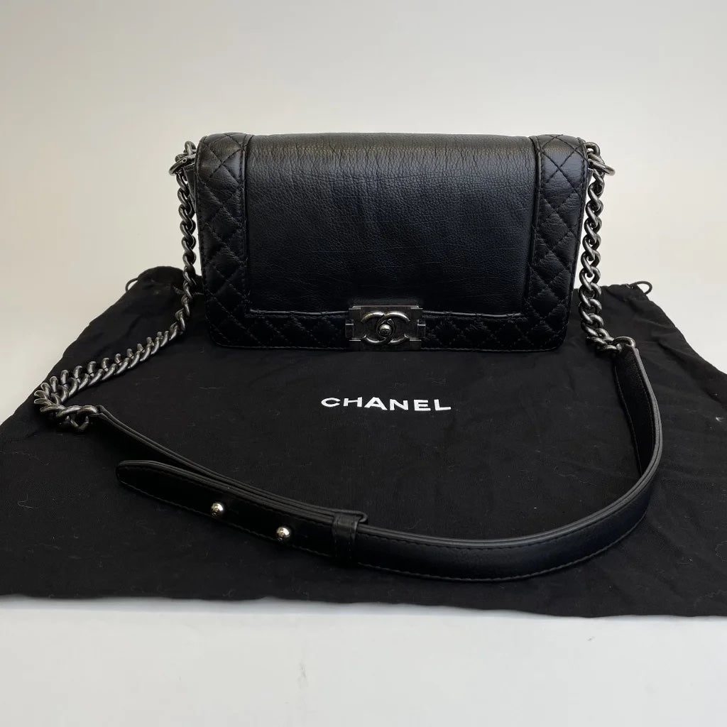 Black Leather Boy Bag
