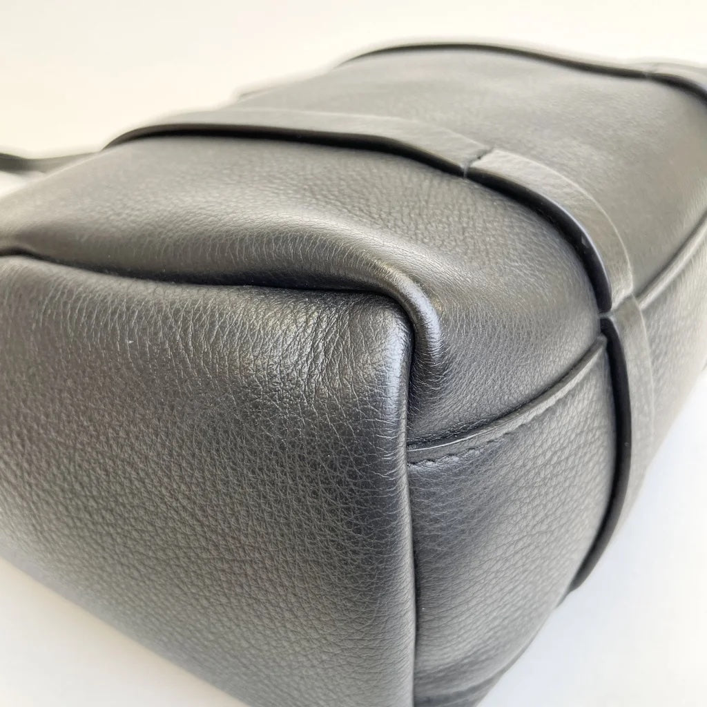 Black Leather Everyday Tote