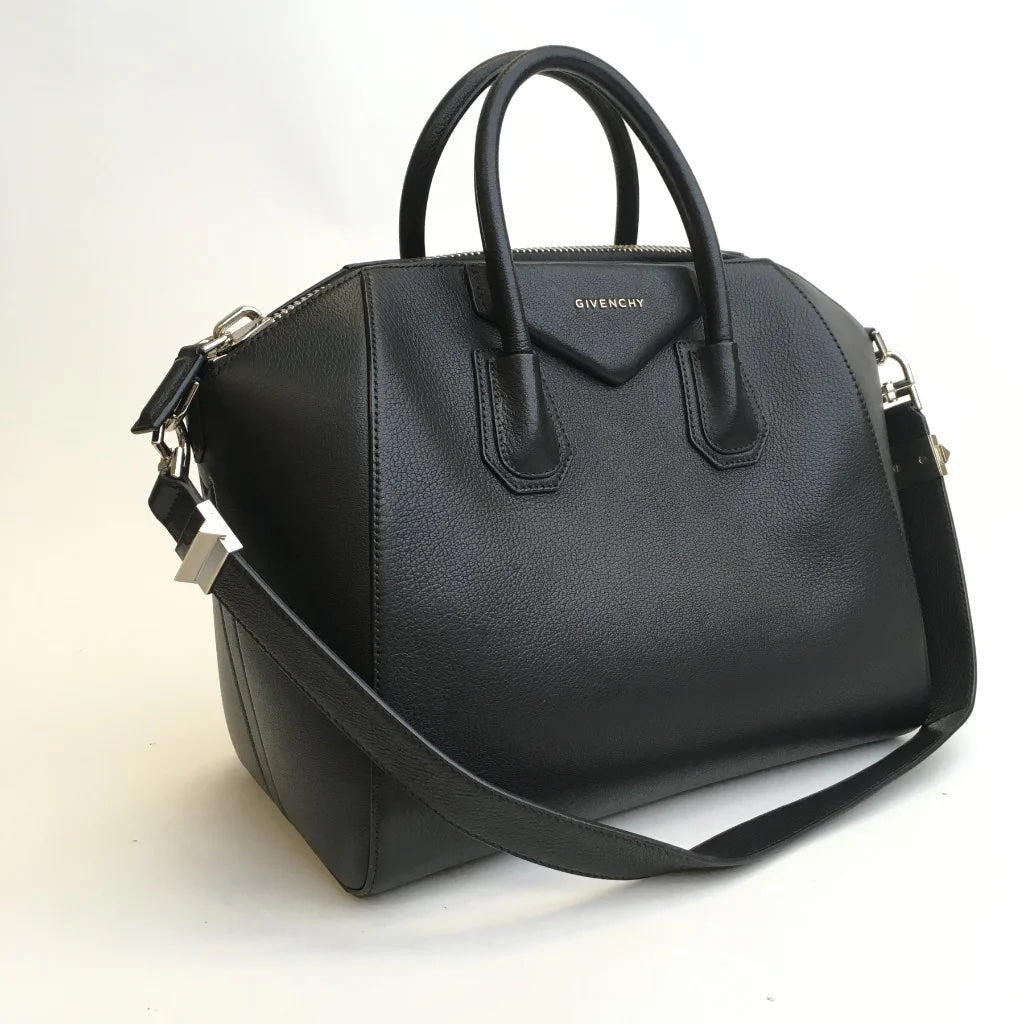 Black Leather Medium Antigona