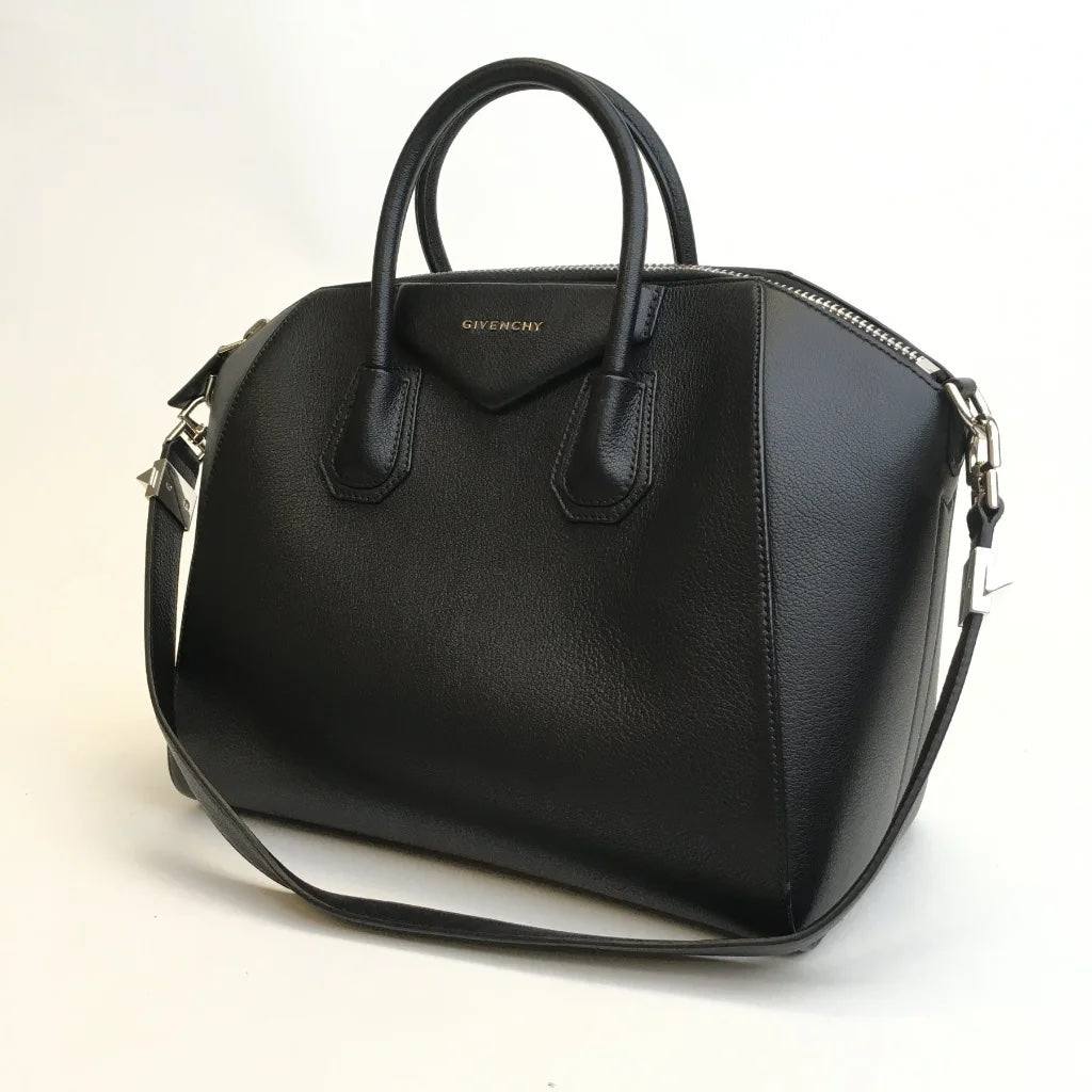Black Leather Medium Antigona