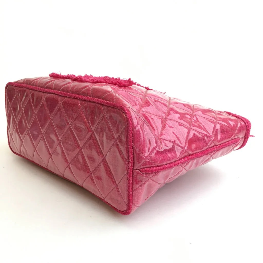 Pink Tweed PVC Tote
