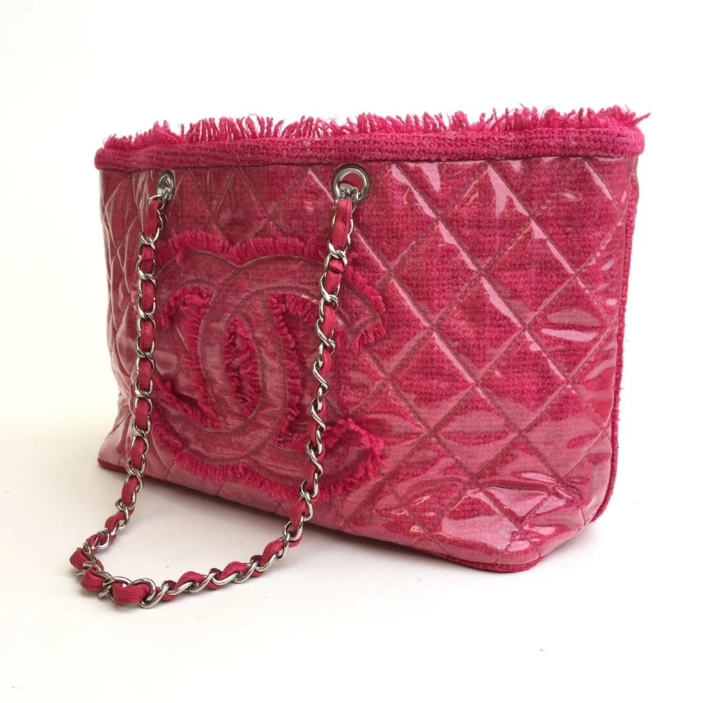 Pink Tweed PVC Tote