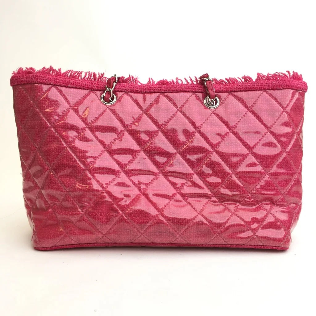 Pink Tweed PVC Tote