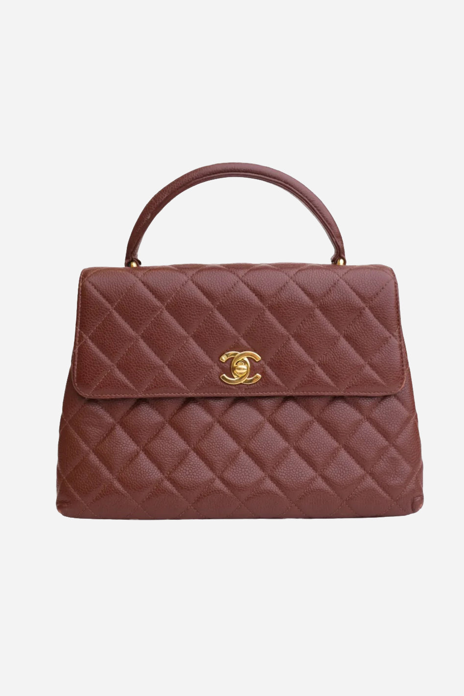 Brown Caviar Vintage Top Handle Bag