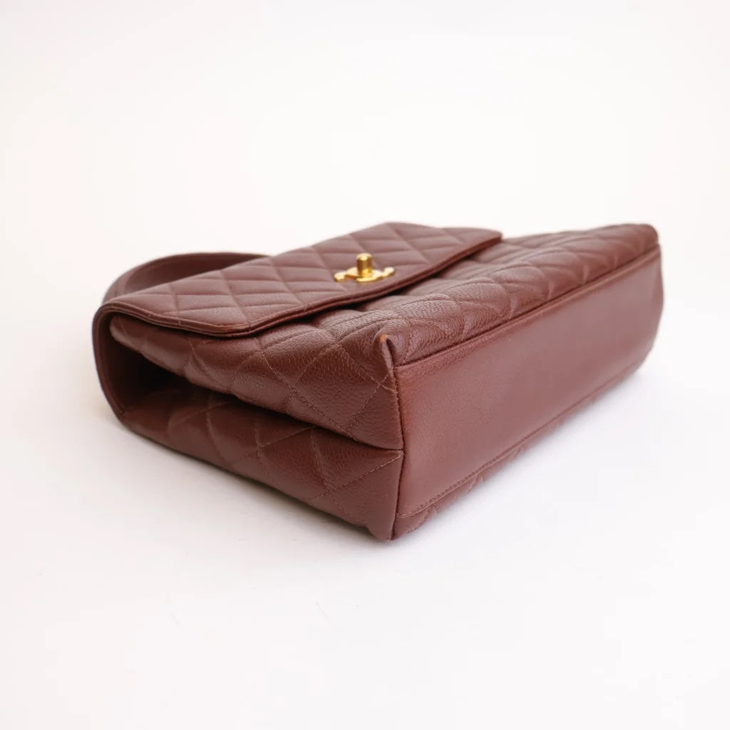 Brown Caviar Vintage Top Handle Bag
