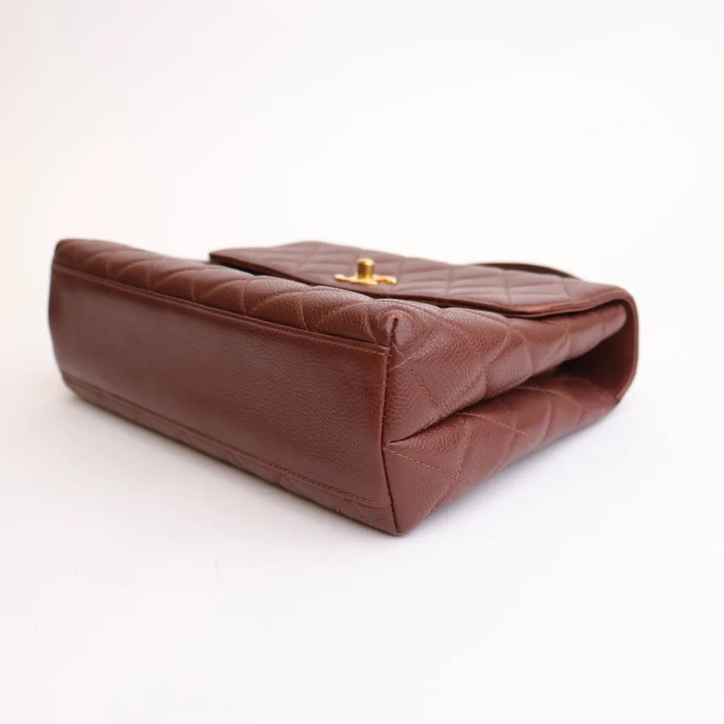 Brown Caviar Vintage Top Handle Bag