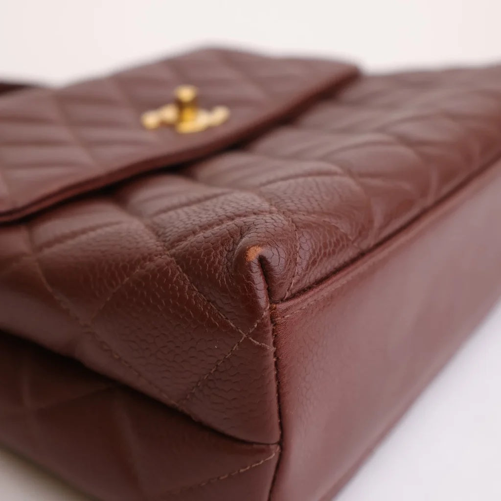 Brown Caviar Vintage Top Handle Bag