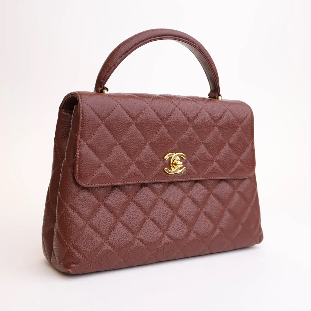 Brown Caviar Vintage Top Handle Bag
