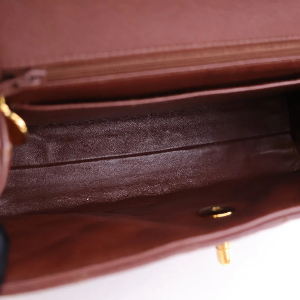 Brown Caviar Vintage Top Handle Bag