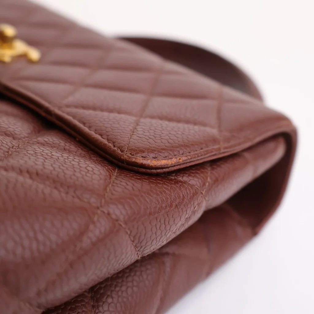 Brown Caviar Vintage Top Handle Bag