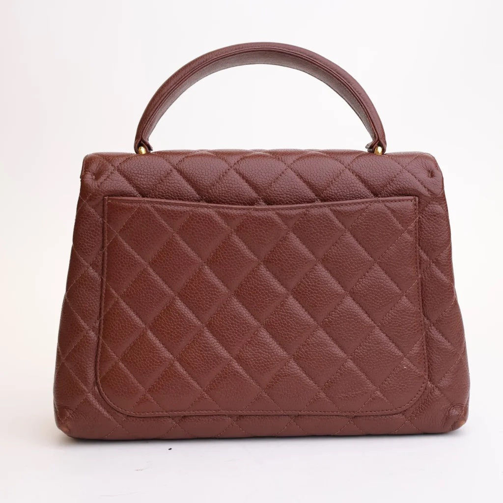 Brown Caviar Vintage Top Handle Bag