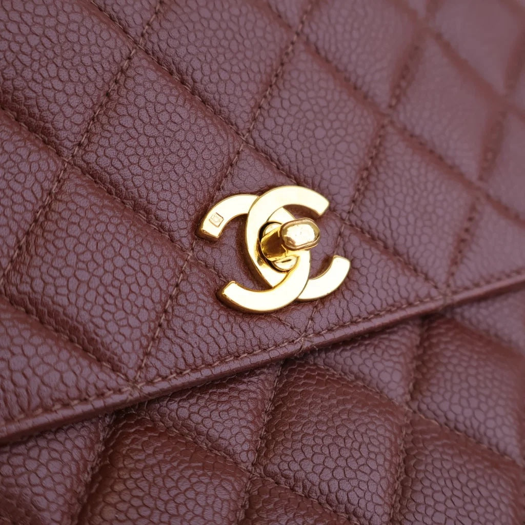 Brown Caviar Vintage Top Handle Bag
