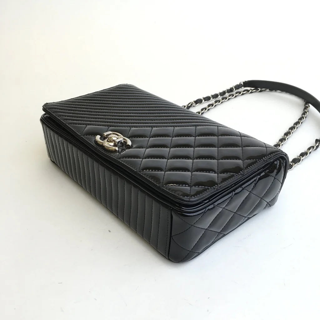 Black Patent Coco Boy Flap