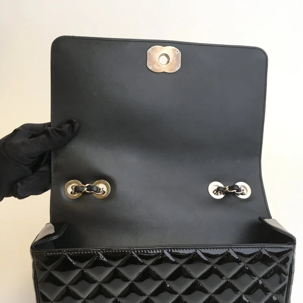 Black Patent Coco Boy Flap