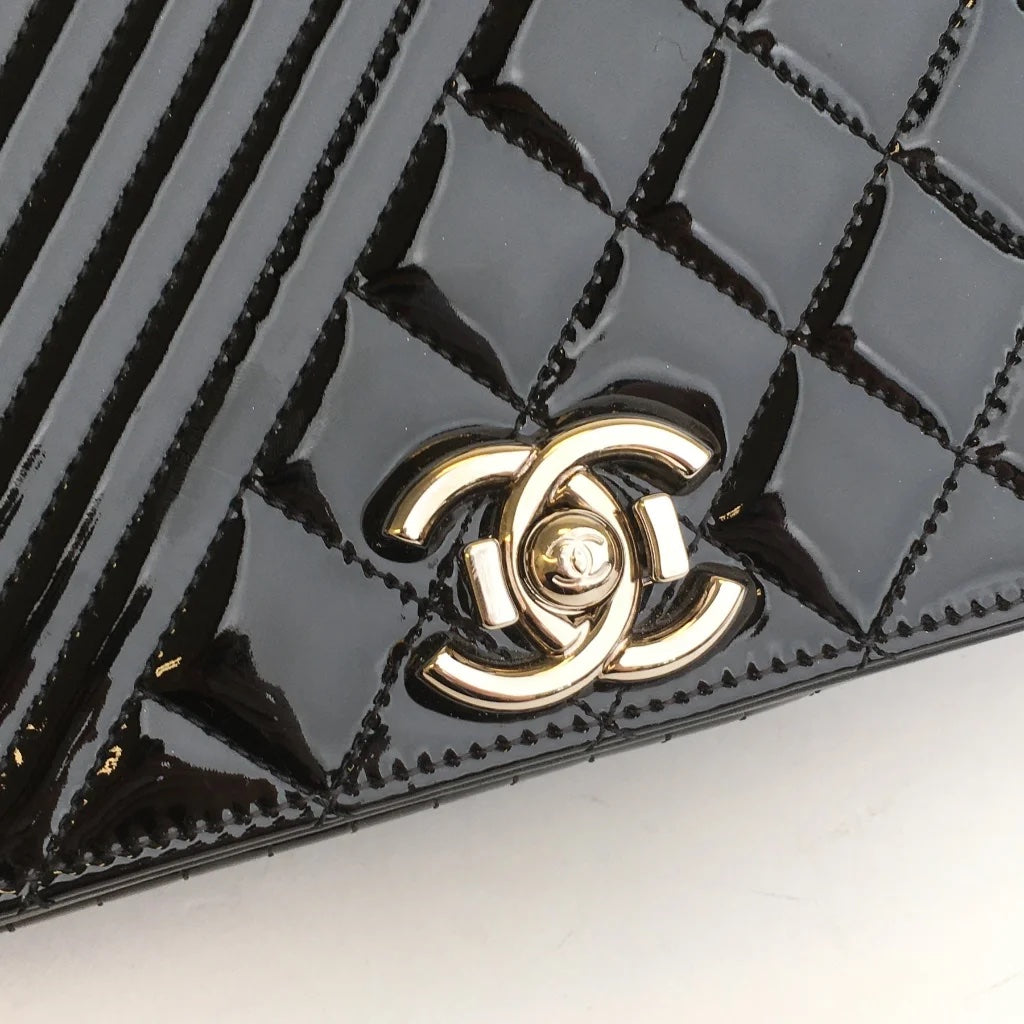 Black Patent Coco Boy Flap
