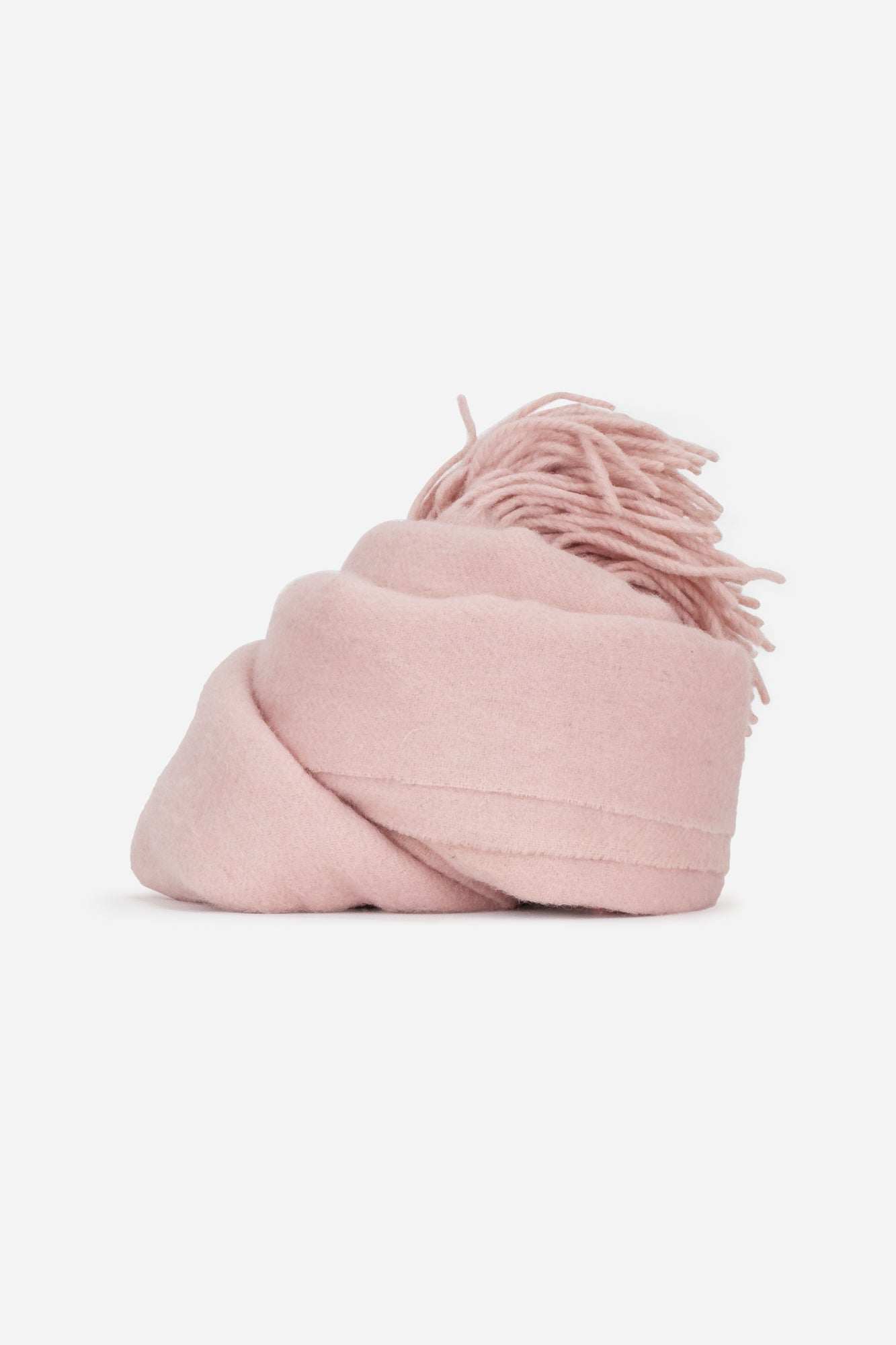 Pink Fringe Wool Scarf