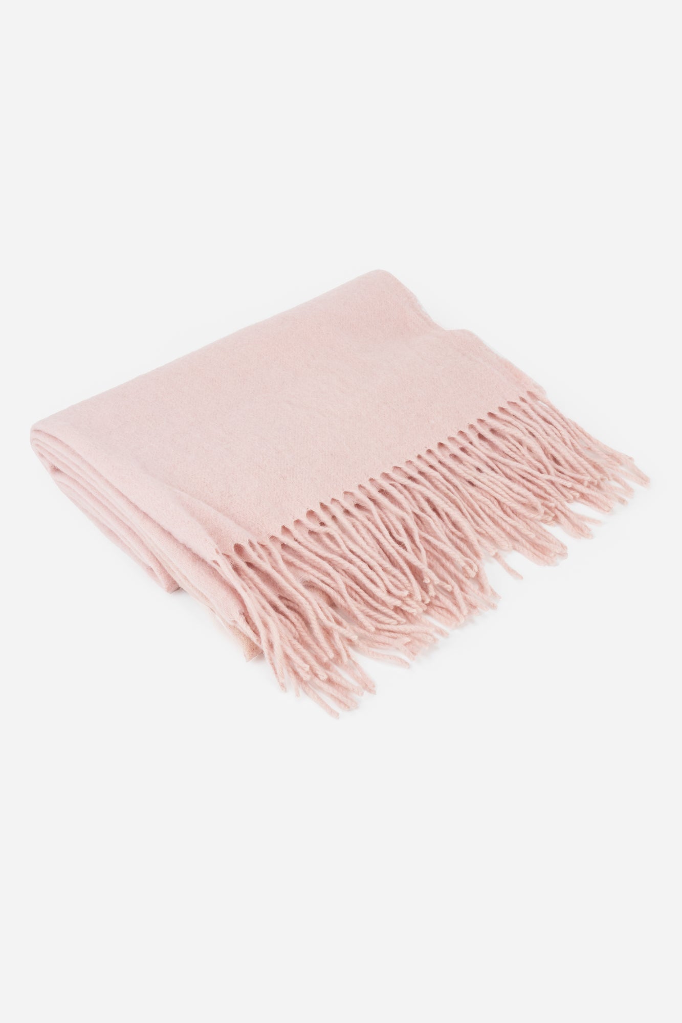 Pink Fringe Wool Scarf