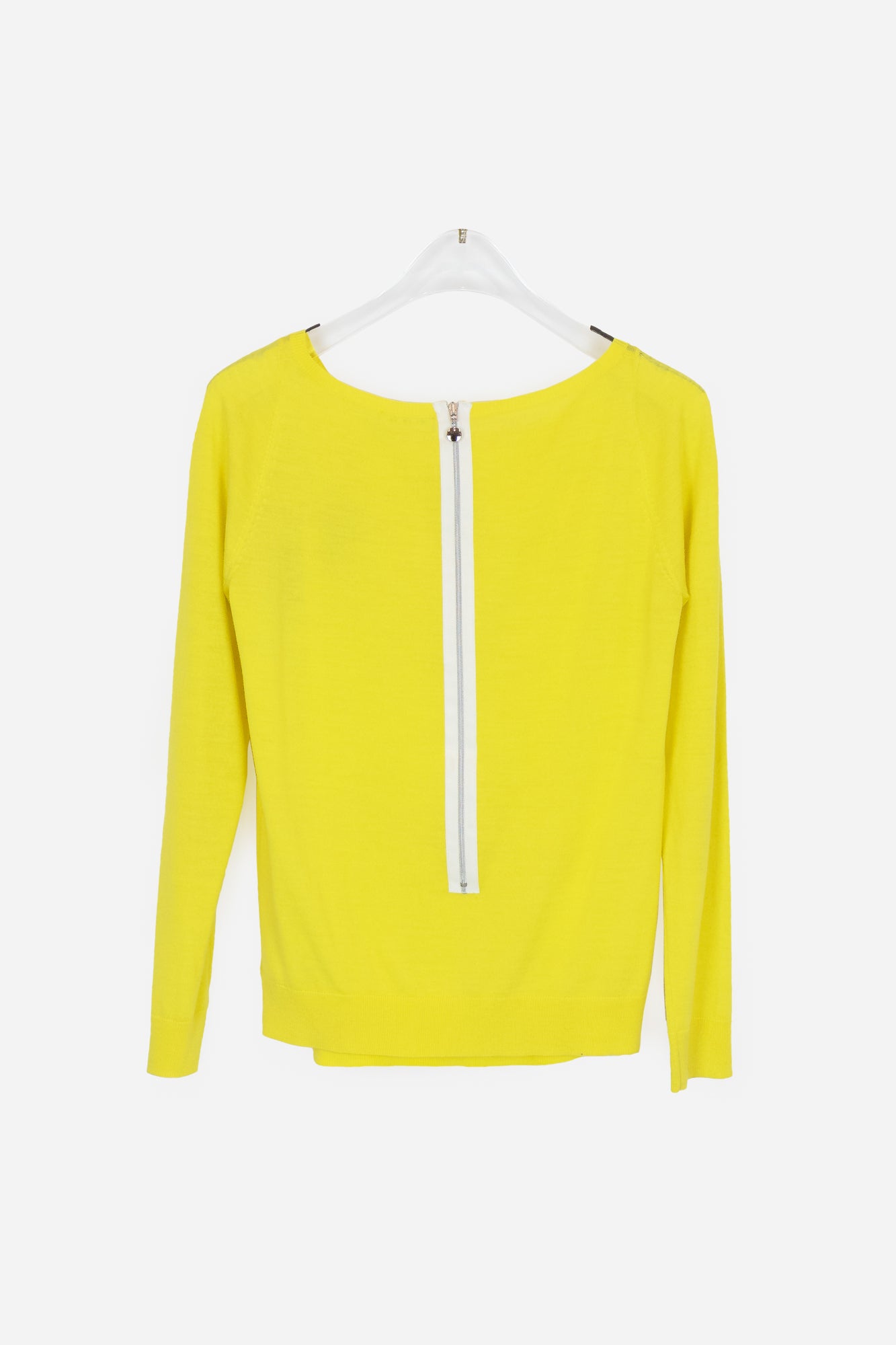 Yellow Knit Sweater with Back Zip
