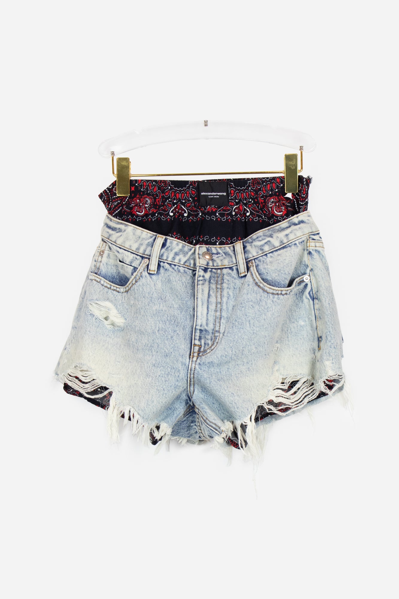 Bandana Denim Shorts