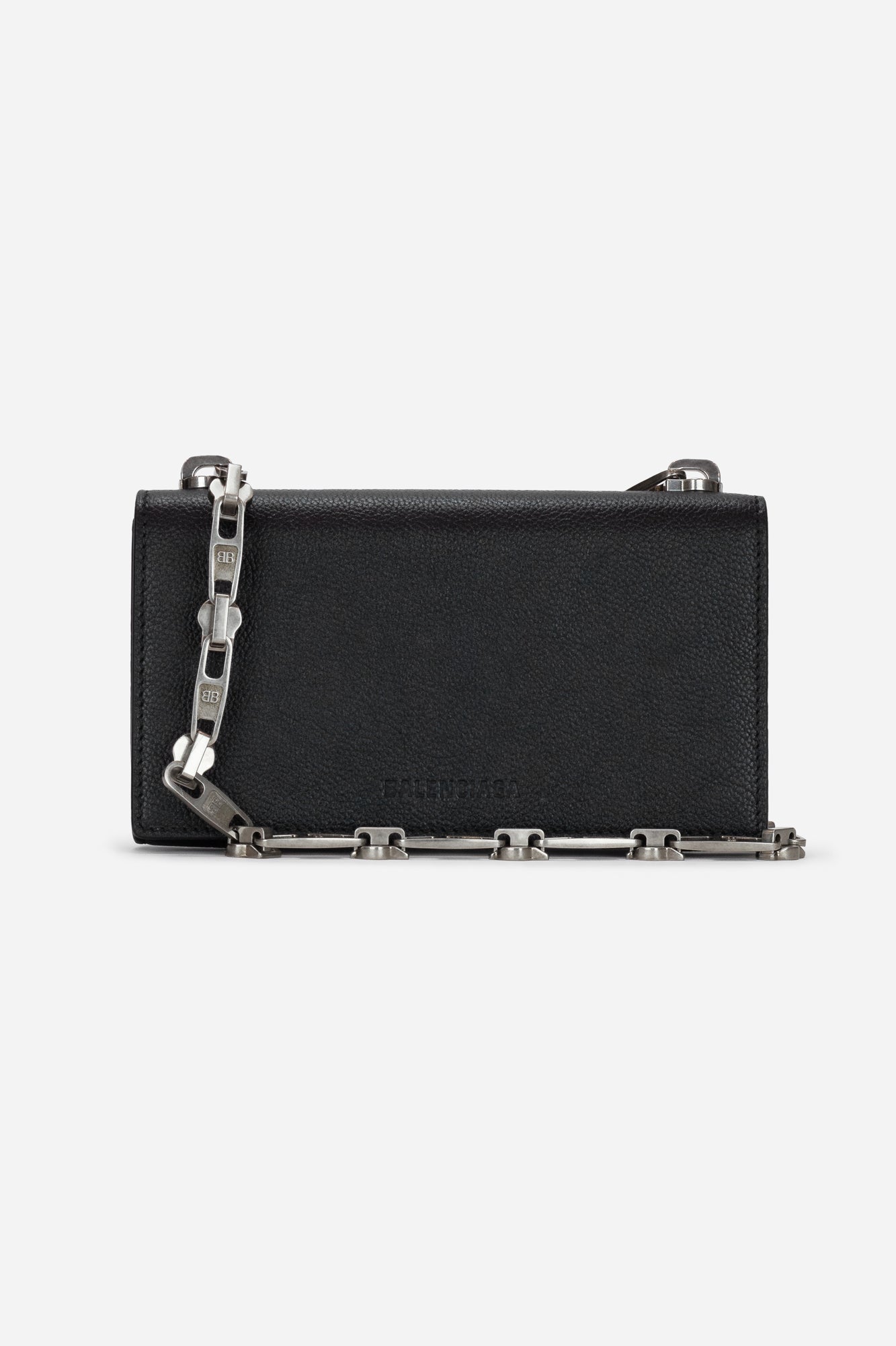 Black Iconic BB Chain Wallet Clutch