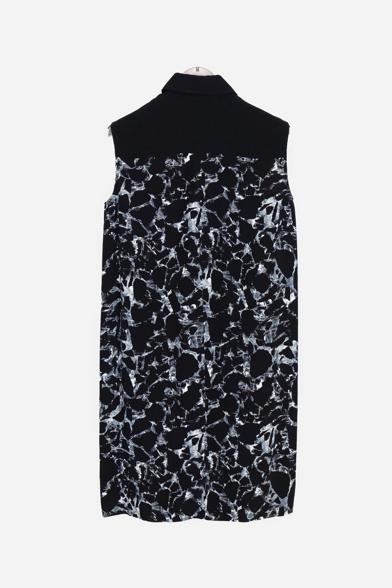 Black Marble Printed Mini Dress