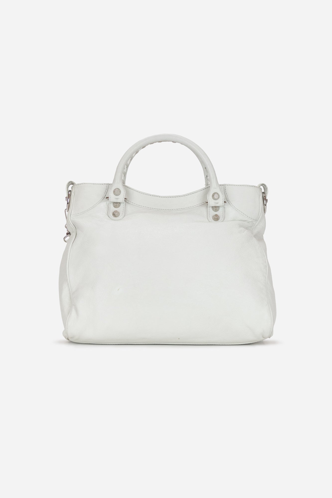 White Leather Motocross Velo Bag